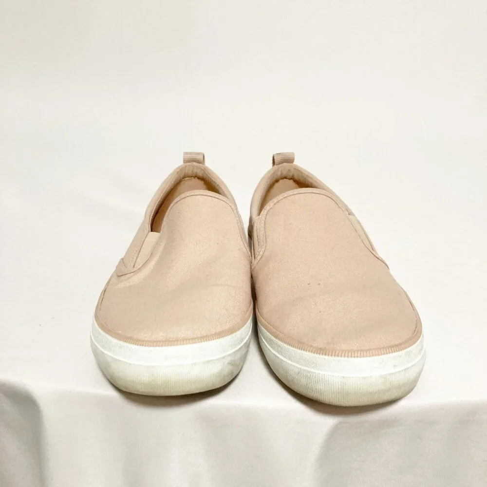 Sperry Twin Crest Sneaker Size 10 Slip-On Cork Insole Rose Canvas Seacycled